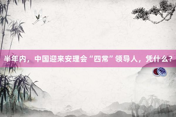 半年内，中国迎来安理会“四常”领导人，凭什么？