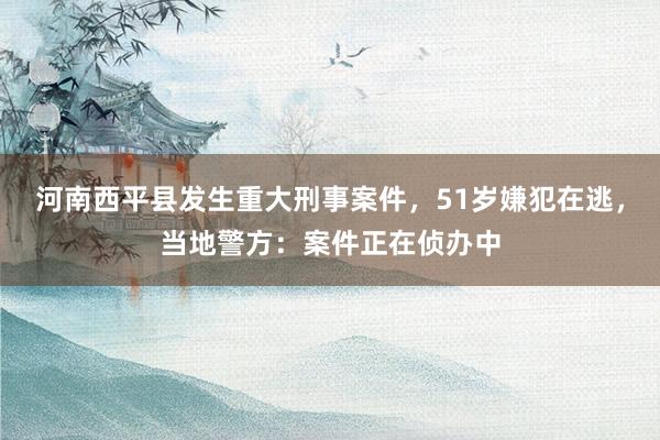 河南西平县发生重大刑事案件，51岁嫌犯在逃，当地警方：案件正在侦办中