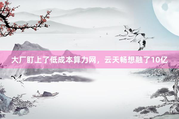 大厂盯上了低成本算力网，云天畅想融了10亿