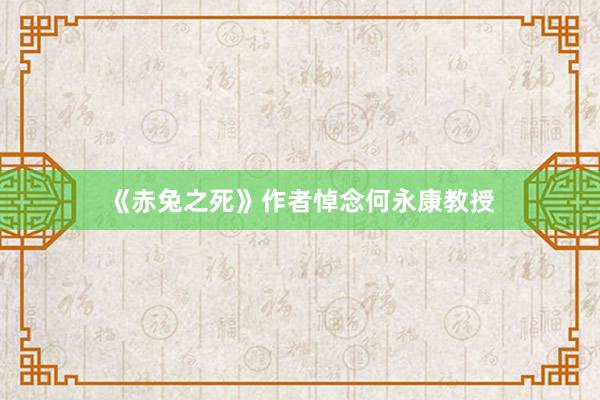 《赤兔之死》作者悼念何永康教授