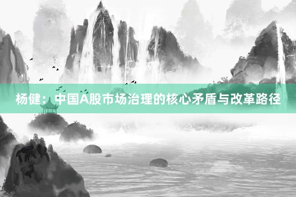 杨健：中国A股市场治理的核心矛盾与改革路径