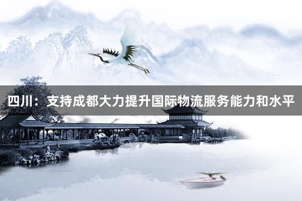 四川：支持成都大力提升国际物流服务能力和水平