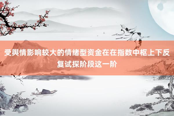 受舆情影响较大的情绪型资金在在指数中枢上下反复试探阶段这一阶