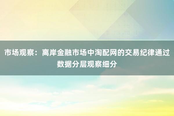 市场观察：离岸金融市场中淘配网的交易纪律通过数据分层观察细分