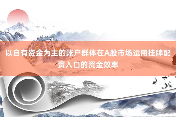 以自有资金为主的账户群体在A股市场运用挂牌配资入口的资金效率
