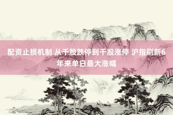 配资止损机制 从千股跌停到千股涨停 沪指刷新6年来单日最大涨幅