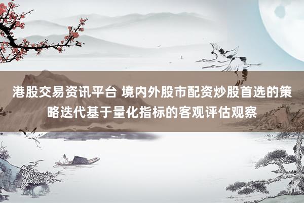 港股交易资讯平台 境内外股市配资炒股首选的策略迭代基于量化指标的客观评估观察