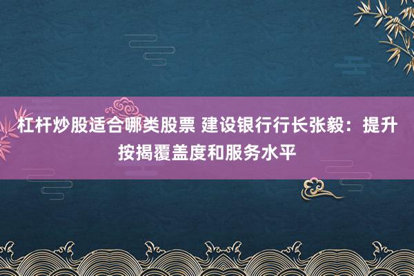 杠杆炒股适合哪类股票 建设银行行长张毅：提升按揭覆盖度和服务水平
